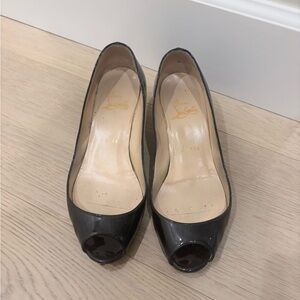 Christian Louboutin 2in Black Peep Toe Pumps